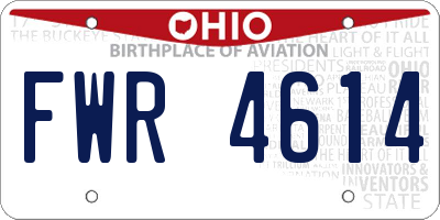 OH license plate FWR4614