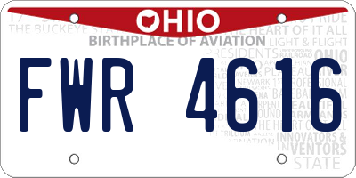 OH license plate FWR4616