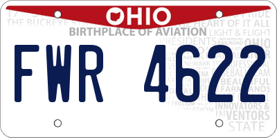 OH license plate FWR4622