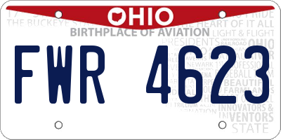 OH license plate FWR4623