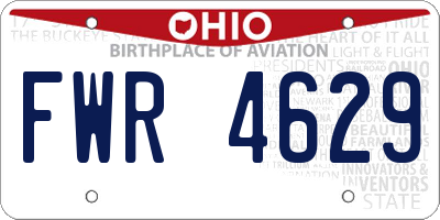 OH license plate FWR4629