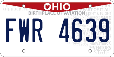 OH license plate FWR4639