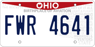 OH license plate FWR4641