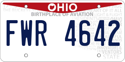 OH license plate FWR4642