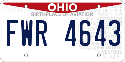 OH license plate FWR4643