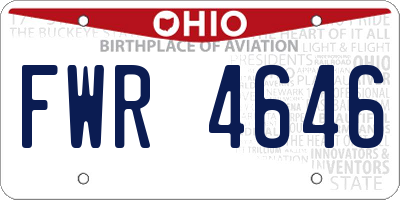 OH license plate FWR4646
