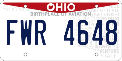 OH license plate FWR4648