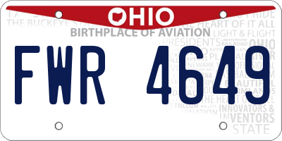 OH license plate FWR4649