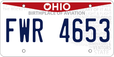 OH license plate FWR4653