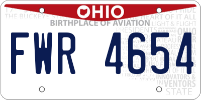 OH license plate FWR4654