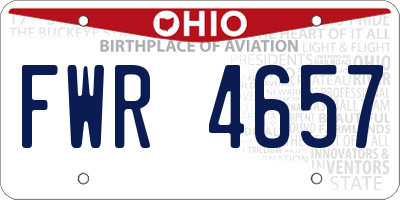 OH license plate FWR4657