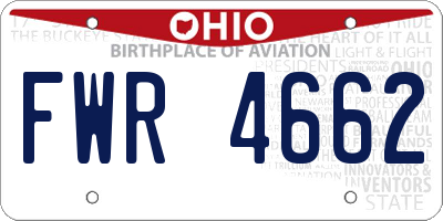 OH license plate FWR4662