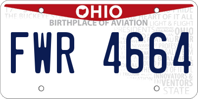 OH license plate FWR4664