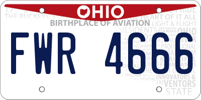 OH license plate FWR4666