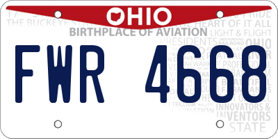 OH license plate FWR4668