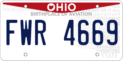 OH license plate FWR4669