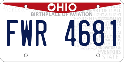 OH license plate FWR4681