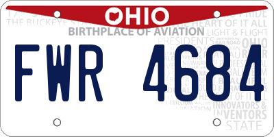 OH license plate FWR4684