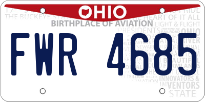 OH license plate FWR4685