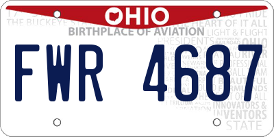 OH license plate FWR4687