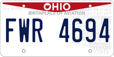 OH license plate FWR4694