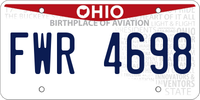 OH license plate FWR4698