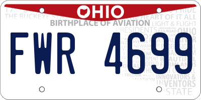 OH license plate FWR4699