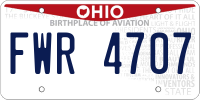 OH license plate FWR4707