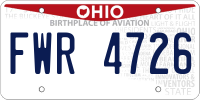 OH license plate FWR4726
