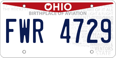 OH license plate FWR4729