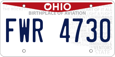 OH license plate FWR4730