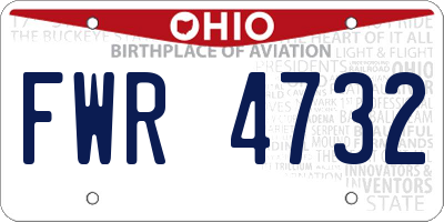 OH license plate FWR4732