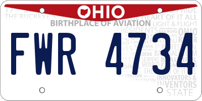OH license plate FWR4734