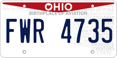 OH license plate FWR4735