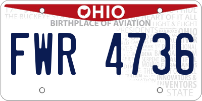 OH license plate FWR4736
