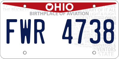 OH license plate FWR4738