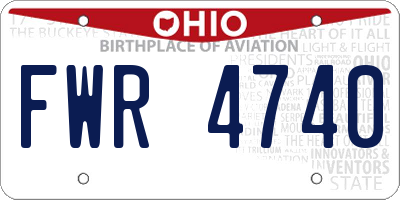 OH license plate FWR4740