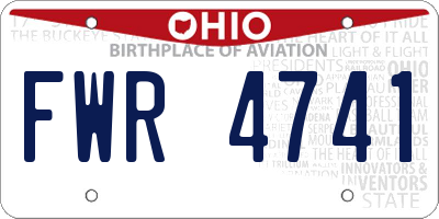OH license plate FWR4741
