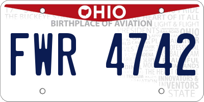 OH license plate FWR4742