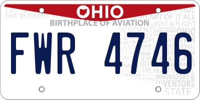 OH license plate FWR4746