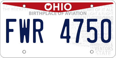 OH license plate FWR4750