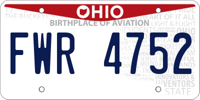 OH license plate FWR4752