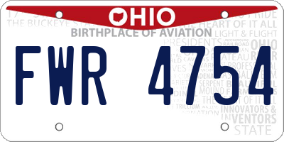 OH license plate FWR4754