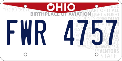OH license plate FWR4757