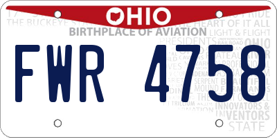 OH license plate FWR4758