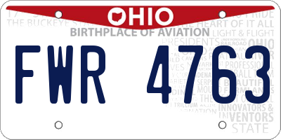OH license plate FWR4763