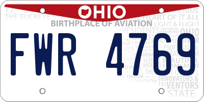 OH license plate FWR4769