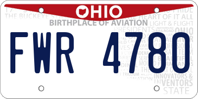 OH license plate FWR4780