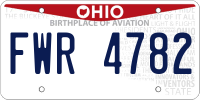 OH license plate FWR4782