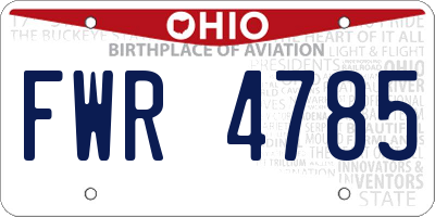 OH license plate FWR4785